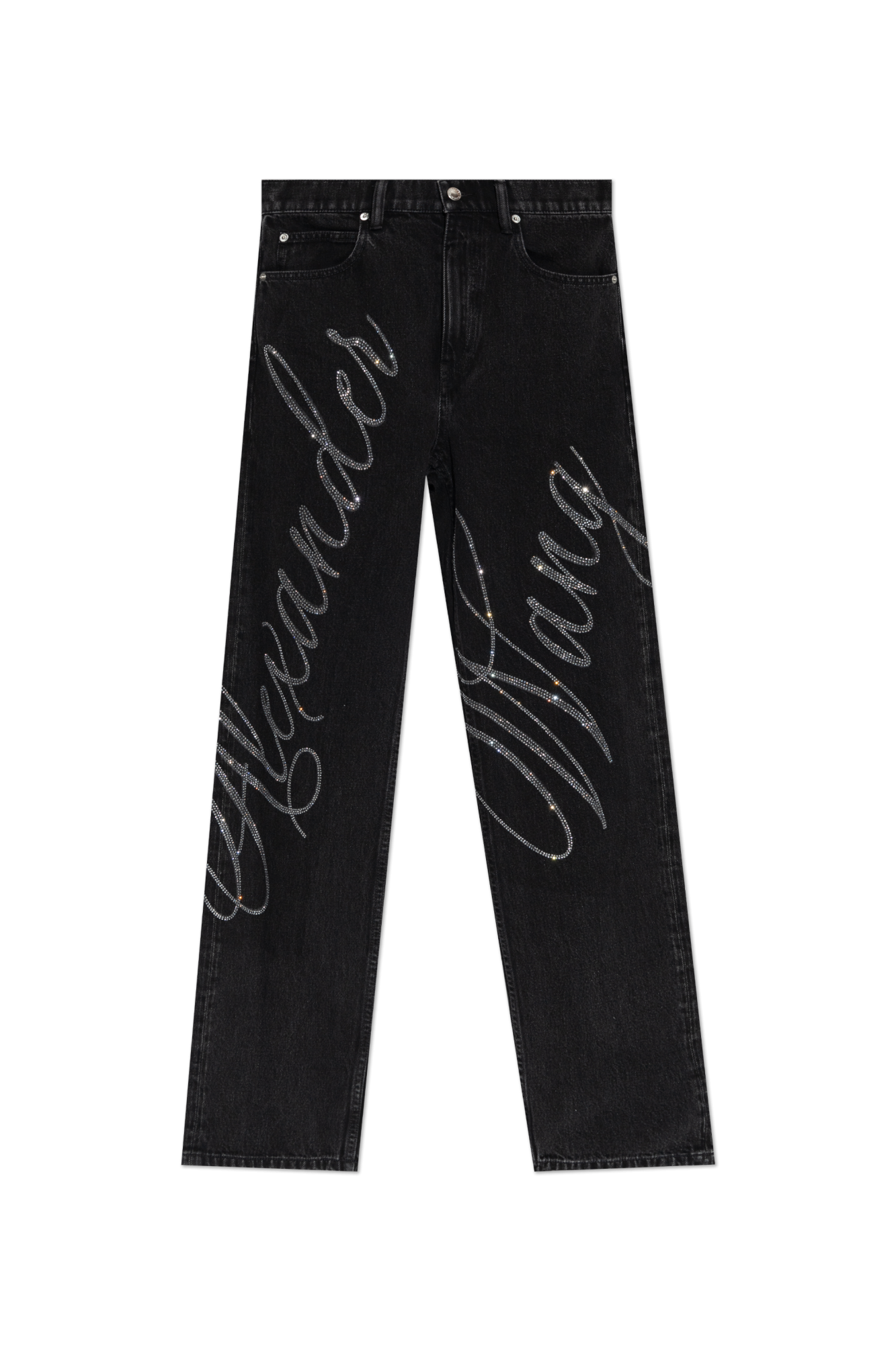 【送料&関税込】Alexander Wang Jeans In Black Cotton EZ cut-out logo jeans in WASHED BLACK | alexanderwang®